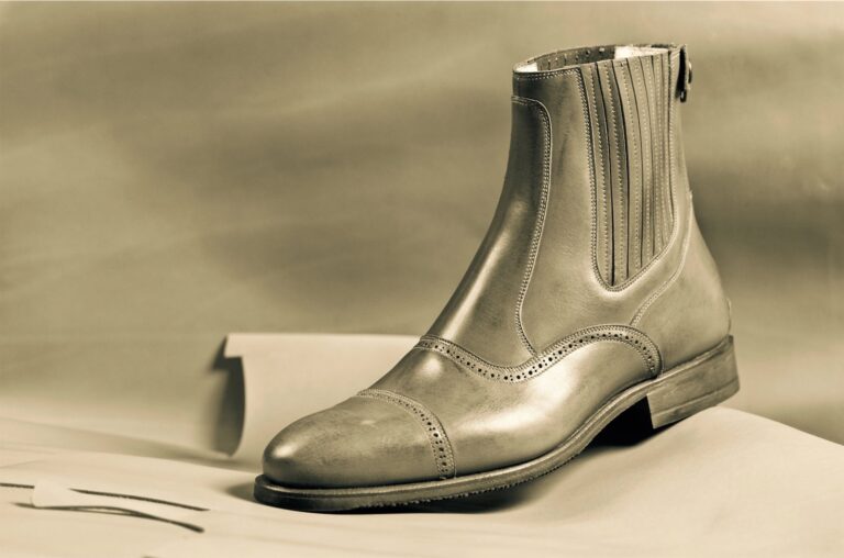 a silver leather boot by Kingsley footwear
